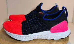 Nike React Phantom Run Flyknit 2 Shoes DX2354 001 Black Crimson Women's Size 9.5 - Picture 1 of 8