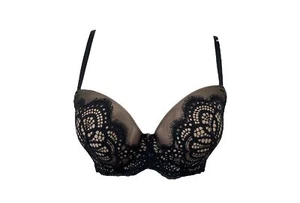 Women’s 32 DDD Demi Bra Victoria Secret Black Dream Angel Lined - Picture 1 of 10