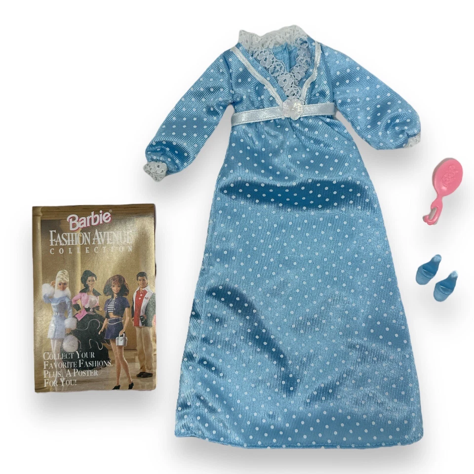 Barbie Fashion Avenue Lingerie #14292 Blue Polka-Dot Nightgown Only - Image 1 of 1