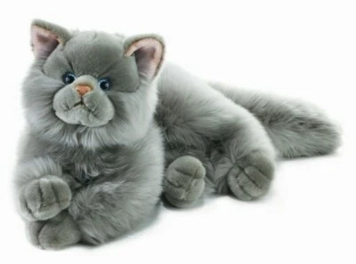 Plush & Company 15967 Peluche gatto grigio L 40 cm grey cat gris blanc