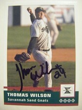 THOMAS WILSON signed CATAWBA COLL 2005 SAVANNAH baseball card AUTO SMITHFIELD NC