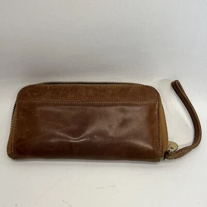 Clhei Leather Wristlet Pouch Brown Town Elegant Zip Zipper Wallet - Picture 1 of 9