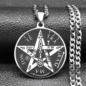 Collares amuleto Tetragrammaton Salomón - Collar pentagrama gótico brujería - Imagen 1 de 7