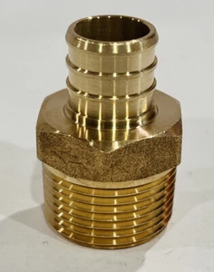 (25) 3/4" PEX X 3/4" NPT Male Adapter Brass Crimp Fitting Lead Free - Picture 1 of 2