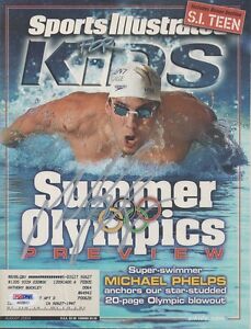 *MICHAEL PHELPS*SIGNED*AUTOGRAPHED*SPORTS ILLUSTRATED*SWIMMING*USA*OLYMPICS*PSA!