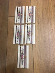 J DAY 10285 DECORATIVE  FLORAL BORDER HALF TILE Fireplace Tiles x5 SR5 Box 6 - Picture 1 of 6