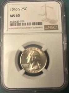 1946 S Washington Quarter NGC MS-66 (Toned) - Picture 1 of 2