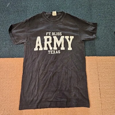 F.T. Bliss Army Texas Soffe Adult T-Shirt Small Black Fort Cotton Graphic SS K1a - Image 1 of 4