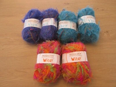 6 PC Lot Moda Dea Yarn Skeins - Spain & Italy - Mixed Colors - 100% Nylon - Image 1 of 4