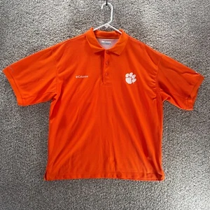 Clemson Tigers Polo Shirt Mens Large Orange Vented Columbia NCAA Football Adult - Picture 1 of 15