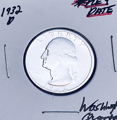 1932-D  DENVER  MINT  KEY DATE!  U.S. WASHINGTON QUARTER Cover