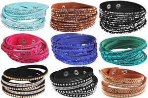 Wickelarmband Strass Damen Armband Slaker Trendy Glitzer Geschenk Bracelet WOW - Bild 1 von 42