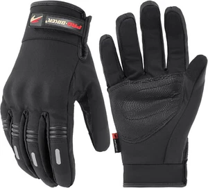 Motorcycle Fleece Lining Gloves Winter Touchscreen Thermal Racing Cycling Gloves - Picture 1 of 9