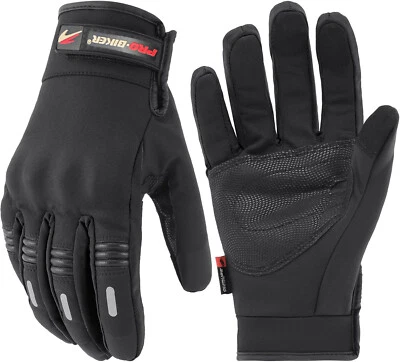 Motorcycle Fleece Lining Gloves Winter Touchscreen Thermal Racing Cycling Gloves - Image 1 of 4