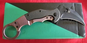 FOX KARAMBIT KNIFE FOLDER TITANIUM & CARBON FIBER  BB-599TICL NIB - Picture 1 of 5