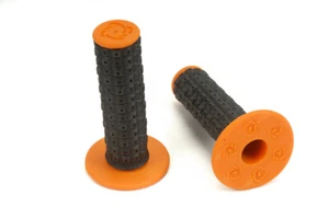 Empuñaduras MX Enduro Doble Compuesto Perilla NEGRO/NARANJA. 1 par + pegamento de agarre gratis - Imagen 1 de 1