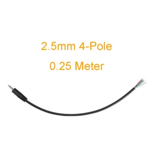 1 pieza 25 cm 2,5 mm 4 polos macho cable auxiliar de audio con cable de 4 pines hágalo usted mismo cable coleta negro - Imagen 1 de 3