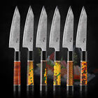 Turwho 5in Utility Knife Japan Vg10 Damascus Steel Kitchen Knife Rose Pattern