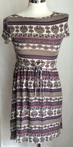 Paisley Style Print Dress. Size 10. NEW LOOK. Cap Sleeves. 32" Long - Picture 1 of 5