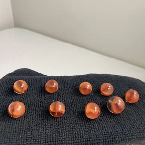 Vintage Marble King Nine Cats Eye Marbles Red Transparent Lot Different Sizes - Picture 1 of 9