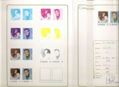 St Vincent SC # 876a-b Elvis Presley Printing Proofs / Format international . - Image 1 of 4