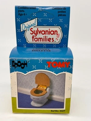 Vintage Sylvanian Families Bathroom Toilet 1986 New in Open Box Tomy 3127 Epoch - Image 1 of 4