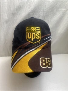 Cappello da corsa vintage NASCAR UPS berretto cinturino posteriore 88 Dale Jarrett marrone giallo - Foto 1 di 12