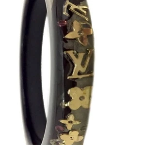 Louis Vuitton Brown Gold-tone Crystal Resin Inclusion Bangle Crystal - Picture 1 of 6