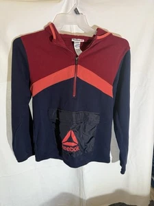 Reebok Boys Maroon Blue Long Sleeve Freestyle 1/2 Zip Jacket Size XL (14-16) NEW - Picture 1 of 4