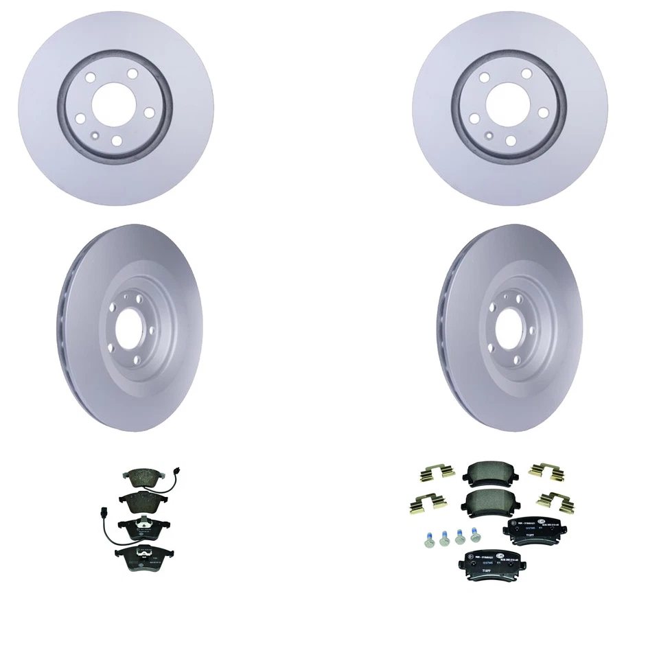 Kit de pastillas de freno de disco de bajo metal con rotores delanteros y traseros Hella para Audi A6 A6 Quattro 2006 Foto 1 de 1