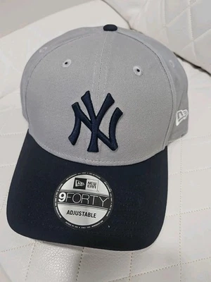 Gorra de béisbol New York Yankees New Era 9FORTY ajustable gris azul MLB NUEVA CON ETIQUETAS Foto 1 de 4