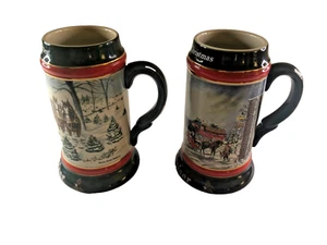 1991 1992  Anheuser Busch  AB  Budweiser Bud Holiday Christmas Beer Stein Mugs - Imagen 1 de 11
