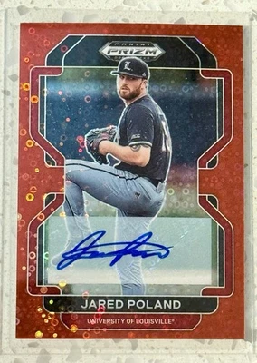 2022 Panini Prizm Jared Poland PDP172 Red Donut Circle Prizm Autographs /99 (RC) - Image 1 of 2