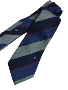 New GIVENCHY Blue Striped 3" width RR Logo Tie 100% Silk $185 Qte_D - Picture 1 of 5