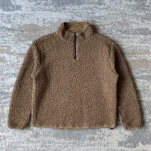 Kestin Wool Fleece Jacket Brown XL Crieff Quarter Zip Pullover High Pile Sherpa - Picture 1 of 12