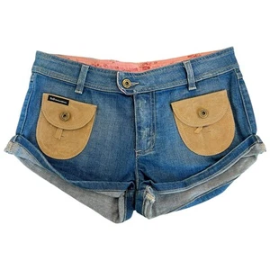 D&G Dolce & Gabbana Suede Pocket Micro Denim Shorts - Picture 1 of 5