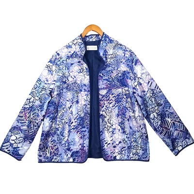 Blazer para mujer Alfred Dunner plisado floral frente abierto talla 14 Foto 1 de 4