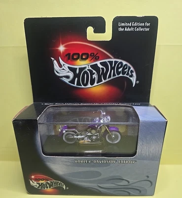 Harley Davidson Fat Boy púrpura 100 % Hot Wheels - Caja negra - EDICIÓN LIMITADA Foto 1 de 4