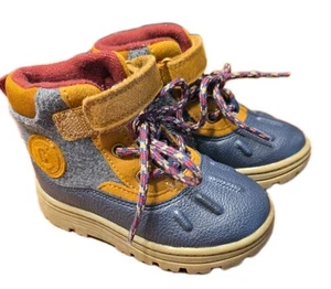 Carter's Toddler Boy's Freddie Cozy Duck Ankle Boots Navy/Brown US 7M - Picture 1 of 9