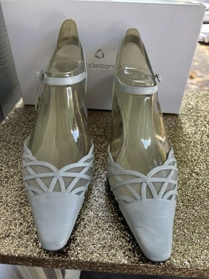 Zapatos de tacón Liz Claiborne para mujer con cordones de cuero azul - talla 10 M VALE Foto 1 de 4