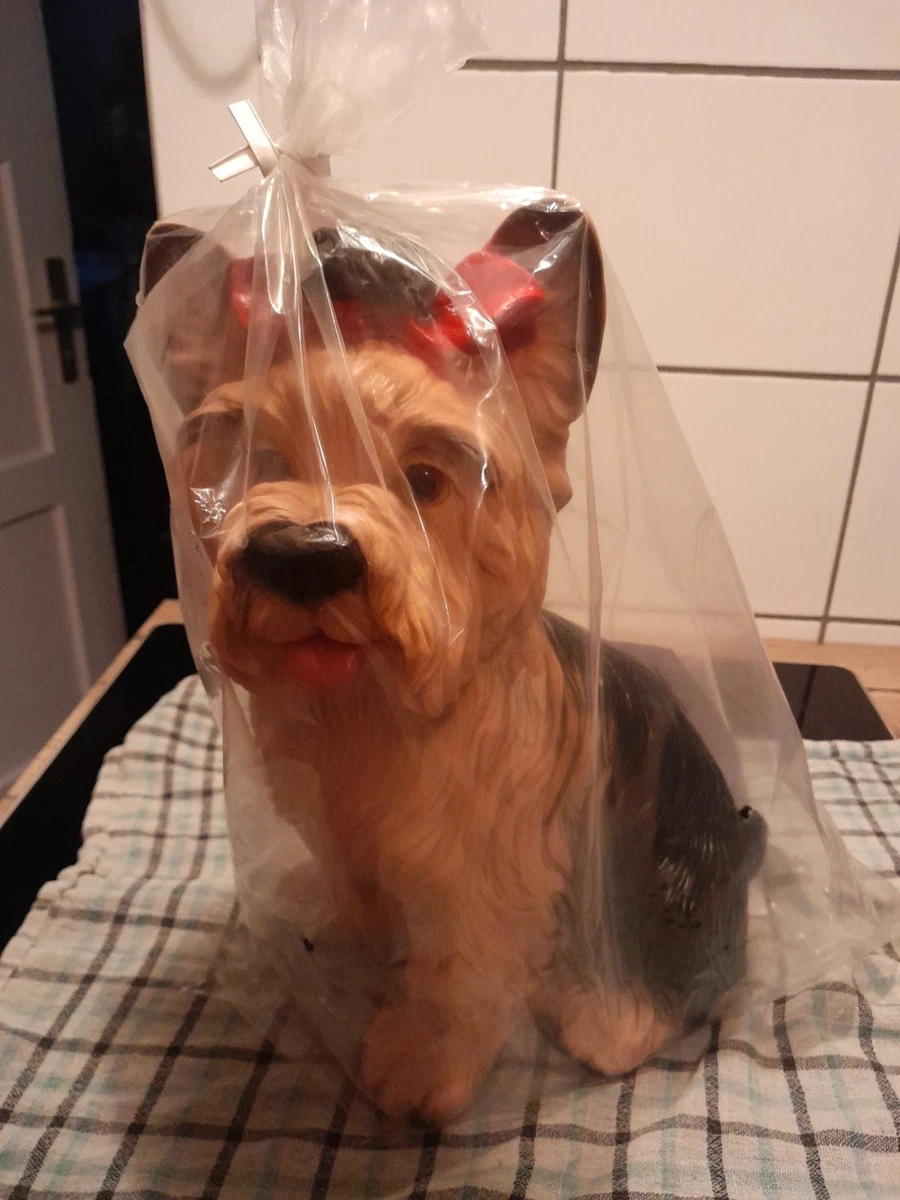 Lebensechte Yorkshire-Terrier-Statue Aus Harz – Handbemalt & Wetterfest