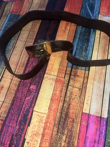 Vintage Soviet USSR Navy Leather  Belt-100cm-1960’s - Picture 1 of 4