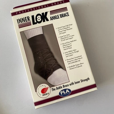 New FLA Orthopedics Black Lace Up FLA Inner Lok 8 Ankle Brace Medium - Image 1 of 4