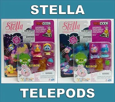 Angry Birds Stella 4 Figures 2+2 Pack Sleepover & Treats Pack Telepods App New - Imagem 1 de 4