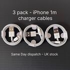 3x iPhone Fast Charge Cables - 1m - For iPhones 5 - 14 - Same Day Dispatch