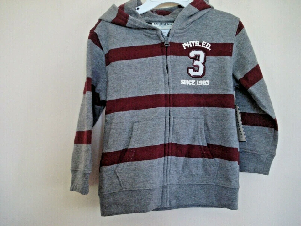 Boys Sweatshirt Hooded Size 5/6 Toughskins Gray - Image 1 of 2