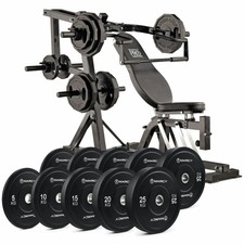 Marcy PM4400 Leverage Home Multi Gym Bench With 160kg Rubber Bumper Plate Set