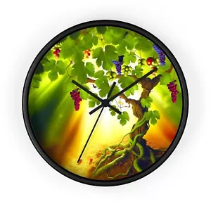 Home Decor Wall Clock Christian Bible John 15 Vine Bear Much Fruit Jesus Christ - Picture 1 of 13