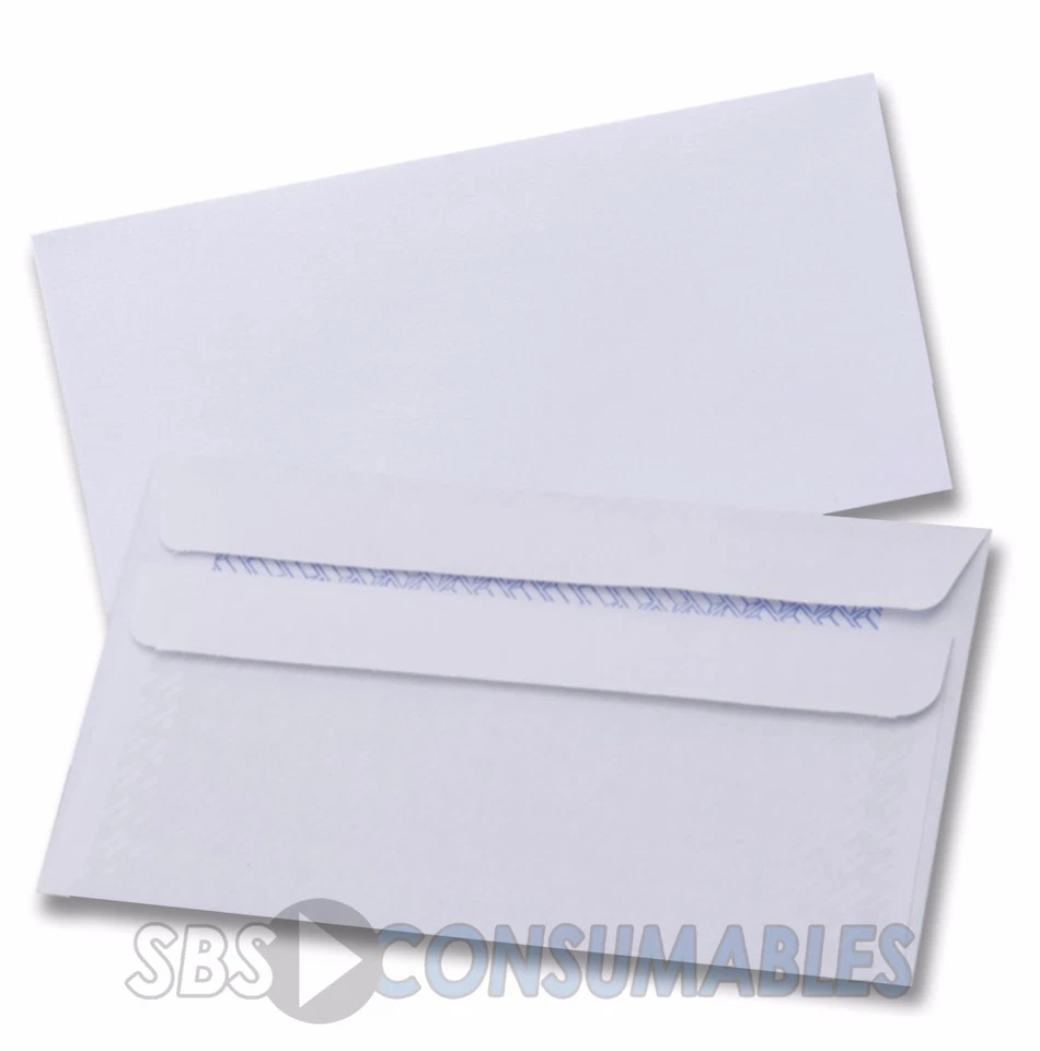 GENERIC 110x220mm DL Plain White Self Seal Envelopes 90gsm. Various quantities/bulk buy