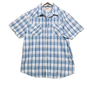 Levi's chemise homme taille XL modern casual pression coton bleu carreaux levis - Imagen 1 de 11